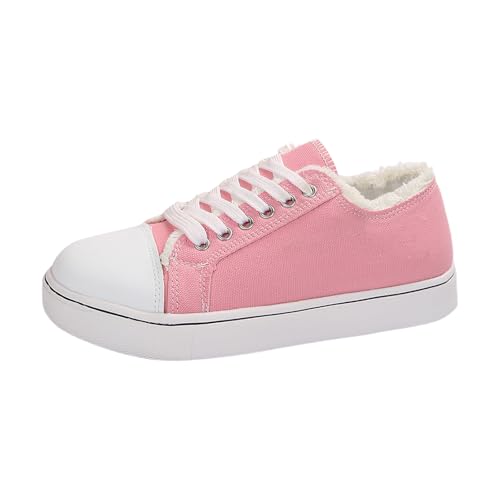 Damen Canvas Sneakers Turnschuh Low Top Flache Schuhe Frauen Schnürschuhe Loafer Sneakers Spitze Turnschuhe Dicke Schlupfschuhe Winter Und Herbst Schuhe von MODSGUE