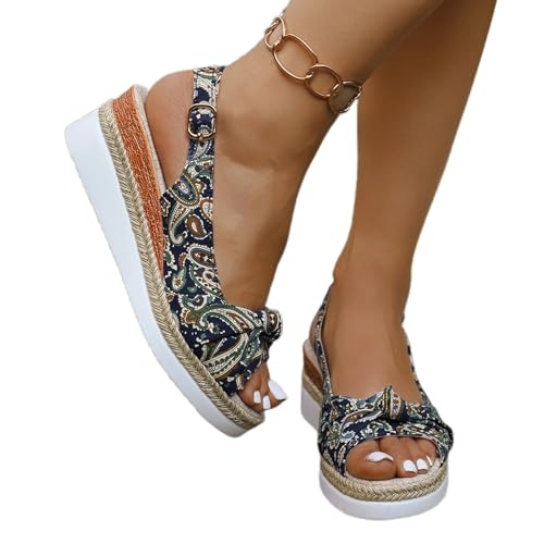 Damen Elegant Sandalen Mit Schleife Vintage Keilabsatz Espadrilles Sandaletten Sommer Peep Toe Hausschuhe Römische Strand Sommerschuhe Party Pumps Abendschuhe Damen Elegant Sandalen Mit Schleife Vintage Keilabsatz Espadrilles Sandaletten Sommer Peep Toe Hausschuhe Römische Strand Sommerschuhe Party Pumps Abendschuhe von MODSGUE