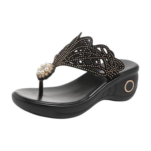 Damen Flip Flops Große Größen Sandalen Sommer Leder Schlappen Lässige Flache Schuhe Slippers mit Strasssteinen Flat Heel Elegant Freizeit Römersandalen Peep Toe Flip Flop Strandsandalen Damen Flip Flops Große Größen Sandalen Sommer Leder Schlappen Lässige Flache Schuhe Slippers mit Strasssteinen Flat Heel Elegant Freizeit Römersandalen Peep Toe Flip Flop Strandsandalen von MODSGUE
