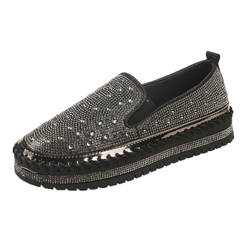 Damen Glitzer Sneaker Mode Pailletten Strass Loafer Freizeit Outdoor Walkingschuhe Slip On Canvas Sneaker Bequem Casual Plattform Sportschuhe Flache Wanderschuhe Damen Glitzer Sneaker Mode Pailletten Strass Loafer Freizeit Outdoor Walkingschuhe Slip On Canvas Sneaker Bequem Casual Plattform Sportschuhe Flache Wanderschuhe von MODSGUE