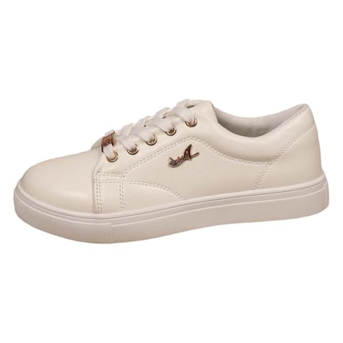 Damen Low-Cut Sneaker Canvas Flache Schuhe Frauen Beiläufige Schuhe Winter Herbst Turnschuhe Beuqem Einfarbig Brautschuhe Flach Damenschuhe Segeltuchschuhe von MODSGUE