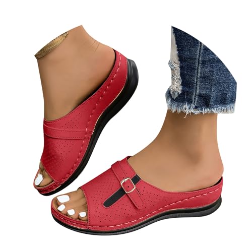 Flip Flops Orthopädische Hausschuhe Damen Keilabsatz Leder Hausschuhe Vintage Sommerschuhe Freizeit Wedge Mit Absatz Fussbett Slides Slipperstrandschuhe Peep Toe Plateau Sandalen Flip Flops Orthopädische Hausschuhe Damen Keilabsatz Leder Hausschuhe Vintage Sommerschuhe Freizeit Wedge Mit Absatz Fussbett Slides Slipperstrandschuhe Peep Toe Plateau Sandalen von MODSGUE