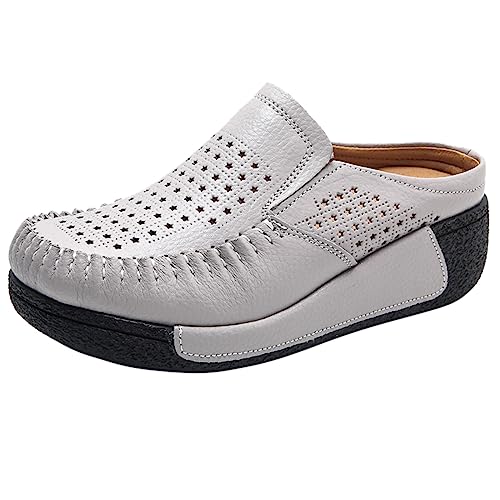 Garten Clogs Damen Orthopädische Sandalen Schuhe Bootsschuhe Vintage Weiches Leder Halbschuhe Sommer rutschfest Loafers Damen Casual Slipper Flache Lauflernschuhe Bootsschuhe Garten Clogs Damen Orthopädische Sandalen Schuhe Bootsschuhe Vintage Weiches Leder Halbschuhe Sommer rutschfest Loafers Damen Casual Slipper Flache Lauflernschuhe Bootsschuhe von MODSGUE