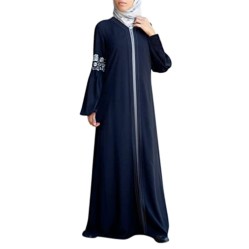 Gebetskleidung Für Frauen Blumenmotiv Muslim-Kleider One-Piece Abaya Mit Reißverschluss Islamischen Kleid Ramadan Traditionelle Kostüm Robe Anzug von MODSGUE
