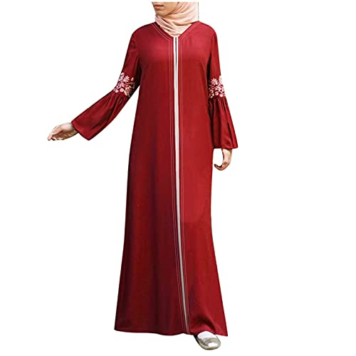 Gebetskleidung Für Frauen Blumenmotiv Muslim-Kleider One-Piece Abaya Mit Reißverschluss Islamischen Kleid Ramadan Traditionelle Kostüm Robe Anzug von MODSGUE