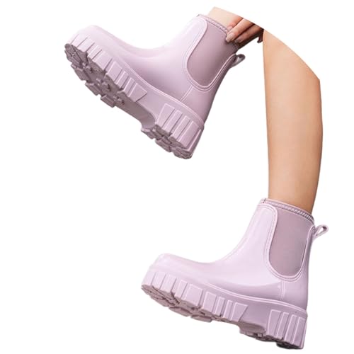 Gummistiefel Damen Regenschuhe Wasserdicht Halbhoch Segelstiefel rutschfest Regenstiefel Bequem Chelsea Boots Mode Winter Gartenschuhe mit Bequemen Einlegesohlen Gummistiefel Damen Regenschuhe Wasserdicht Halbhoch Segelstiefel rutschfest Regenstiefel Bequem Chelsea Boots Mode Winter Gartenschuhe mit Bequemen Einlegesohlen von MODSGUE