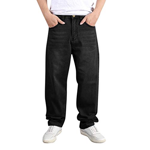 Herren Baggy Jeans Übergröße Jeanshose Dehnbare Loose Fit-Jeans Hose Männer Hohe Taille Stretch Straight Jeans Hose Stonewashed Denim Lange Hose Freizeithose von MODSGUE