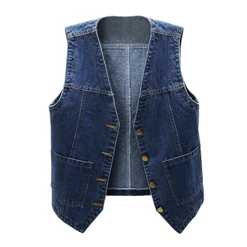 Herren Denim Vest Weste Retro-Jeansweste Ärmellos, Oberbekleidung Multi-Pocket Bequem Outdoor Fotografie Angeln Camping Weste von MODSGUE