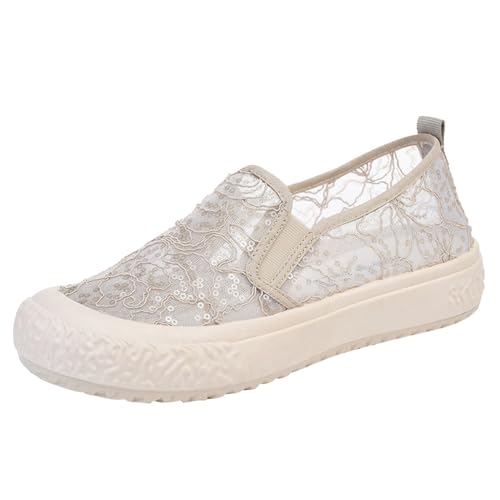 Komfortschuhe für Frauen Sommer Wandersschuh Sports Bequeme Freizeitschuhe Damen-Sneaker Mesh Schlupfschuhe Air Atmungsaktiv Damenschuhe von MODSGUE