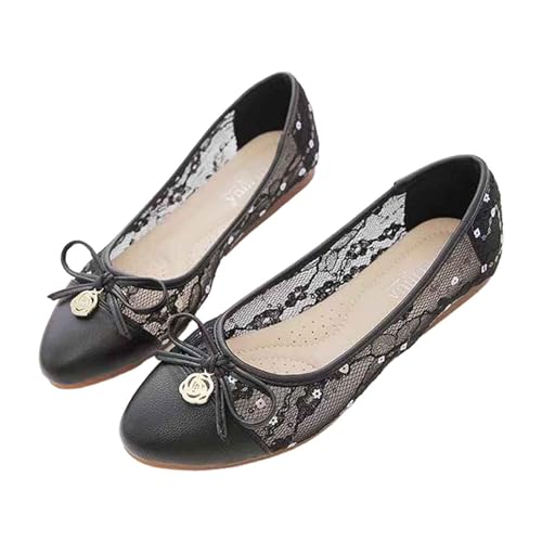 MODSGUE Ballerinas Damen Flache Atmungsaktive Schuhe Bequeme Slip-On Loafer mit Runder Zehe Weiche Freizeit Leichtes Komfort Sommer Basic Sommerschuhe für Alltag von MODSGUE