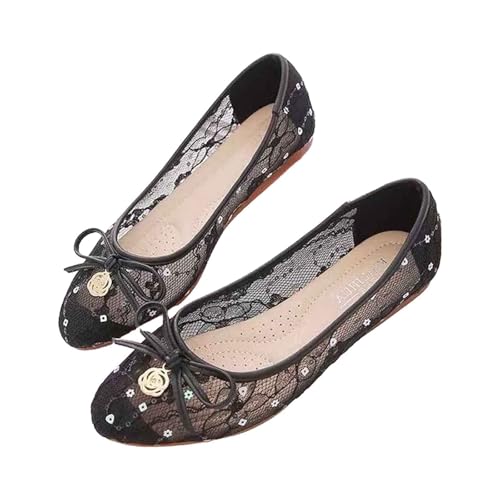 MODSGUE Ballerinas Damen Flache Atmungsaktive Schuhe Bequeme Slip-On Loafer mit Runder Zehe Weiche Freizeit Leichtes Komfort Sommer Basic Sommerschuhe für Alltag von MODSGUE