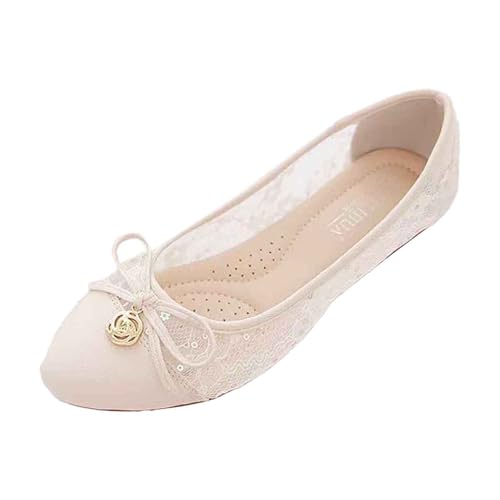 MODSGUE Ballerinas Damen Flache Atmungsaktive Schuhe Bequeme Slip-On Loafer mit Runder Zehe Weiche Freizeit Leichtes Komfort Sommer Basic Sommerschuhe für Alltag von MODSGUE