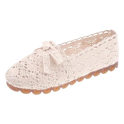 MODSGUE Ballerinas Schuhe Damen, Elegant Flache Lace Schuhe Slip On Knit Kleid Basic Loafer Stoffschuhe Leichte Sommerschuhe, Bequem Barfußschuhe Atmungsaktive Walking Slipper MODSGUE Ballerinas Schuhe Damen, Elegant Flache Lace Schuhe Slip On Knit Kleid Basic Loafer Stoffschuhe Leichte Sommerschuhe, Bequem Barfußschuhe Atmungsaktive Walking Slipper von MODSGUE