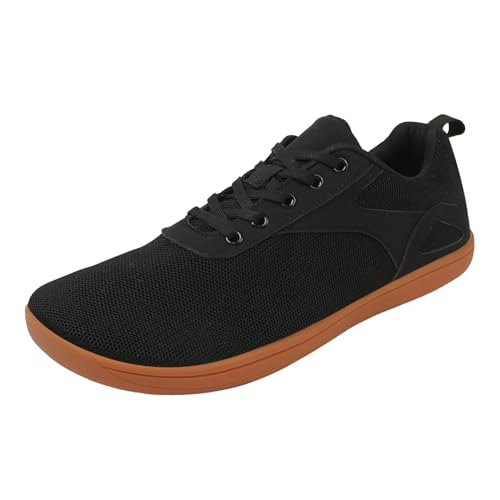 MODSGUE Barfußschuhe Sneaker Breite Walking Schuhe Barfuss Herren Orthopädische Trail Laufschuhe Minimalistische Fitness Knit Bequeme Weit rutschfest Zehenschuhe von MODSGUE