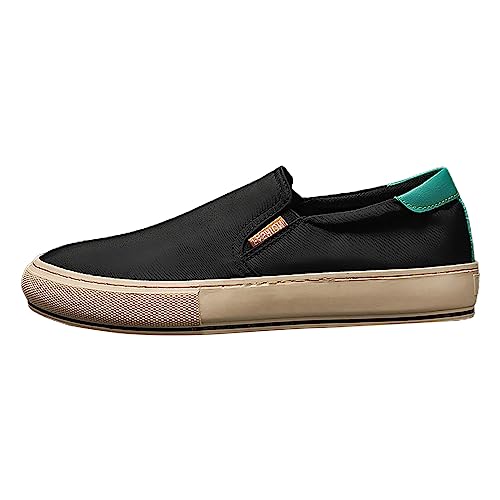 MODSGUE Canvas Schuhe Herren Freizeitschuhe Große Größe Boardschuhe Slip-on Walkingschuhe Bequeme Schnürschuhe für Alltag & Spaziergänge mit Nahtdetails von MODSGUE
