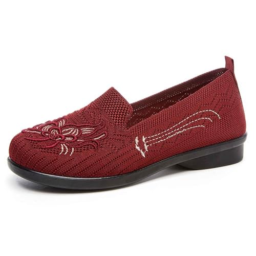 MODSGUE Damen Ballerinas Elegant Lackschuhe,Flach Outdoor rutschfest Arbeitsschuhe Leichtgewicht Einzelschuhe Leicht Bequem Plateauschuhe Einfarbig Damenschuhe von MODSGUE