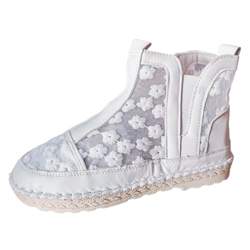 MODSGUE Damen Braut Stiefel Elegante Hohl Stiefeletten Bequem Atmungsaktiv Herbststiefel Freizeitschuhe Bequem Basic Kurze Boots mit Reißverschluss von MODSGUE