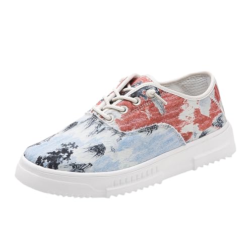 MODSGUE Damen Canvas Slip-On Sneakers Casual Bequeme Wanderschuhe Bequem Laufschuhe Sommer Outdoor Low Walkingschuhe Halbschuhe Basic Strandsandalen Sommerschuhe von MODSGUE
