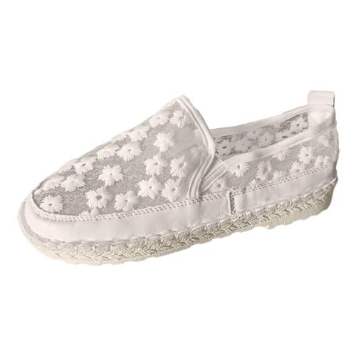 MODSGUE Damen Canvas Sneaker Low Spitze Freizeitsportschuhe Elegant Spitze Turnschuhe mit Spitze Sommerschuhe Netz Laufschuhe Sportschuhe Platform Mesh Freizeitschuhe von MODSGUE