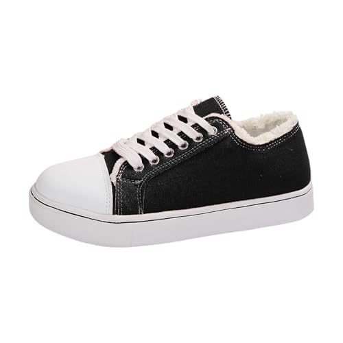MODSGUE Damen Canvas Sneaker Winter Turnschuhe Freizeit Schnürer Stoff Schuhe Freizeitschuhe Tracht Atmungsaktive Elegante Brautschuhe Leinenschuhe Braut Sneaker von MODSGUE