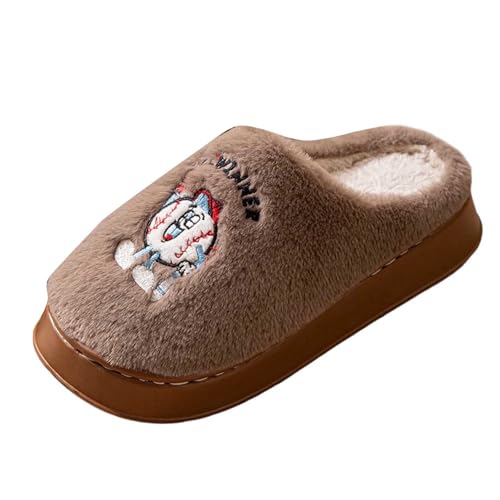 MODSGUE Damen Fuzzy Pantoffel Katzen Hunde Muster Karikatur Tier Hausschuhe Memory Foam Kuscheliges Plüschpaar Indoor Haushalt Pantoffeln Damenhausschuhe für Frau weich von MODSGUE
