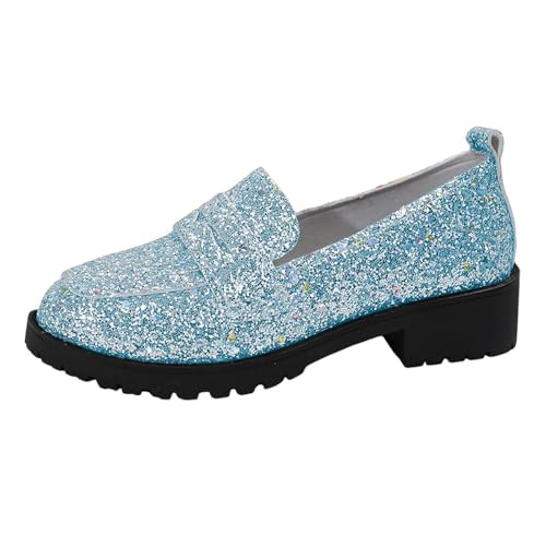 MODSGUE Damen Glitzer Canvas Sneakers Slip-On Stoffschuhe Pailletten Segelschuhe Atmungsaktiv Flache Loafer Walkingschuhe Loafer Bequeme Schuhe von MODSGUE