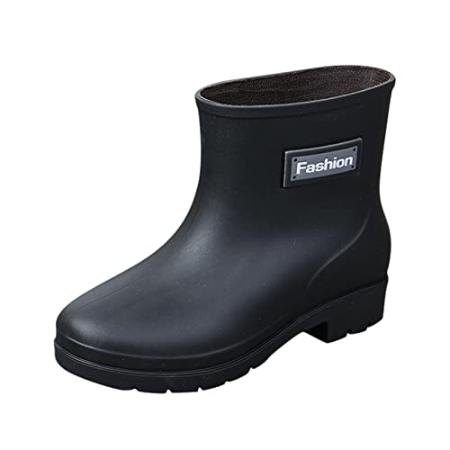 MODSGUE Damen Gummistiefel Wasserdicht Gummistiefeletten Halbhohe Ankle Wellies Anti-Rutsch Regenstiefeletten Fraun Basic Reitstiefel Atmungsaktiv Regenstiefel Komfort Gartenschuhe von MODSGUE