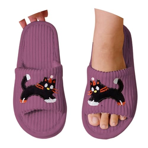 MODSGUE Damen Herren Hausschuhe Warme Weicher Hausschlappen Bequeme Plüsch Pantoffeln Lustige Tierdruck Filzhausschuhe Offene Zehen Herbst Winter Hauspantoffeln Flache Slippers von MODSGUE