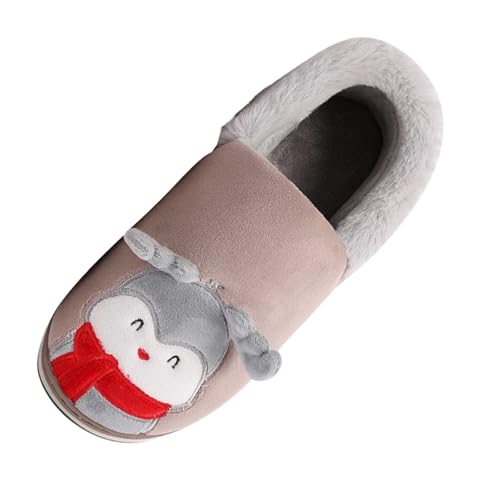 MODSGUE Damen Herren Plüsch Baumwolle Hausschuhe Winter Warme Gefüttert Weiche Pantoffeln mit Cartoon Katze Rutschfeste Slippers Hause Indoor von MODSGUE