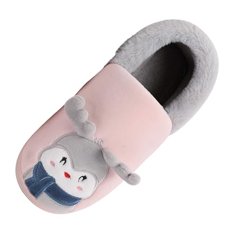 MODSGUE Damen Herren Plüsch Baumwolle Hausschuhe Winter Warme Gefüttert Weiche Pantoffeln mit Cartoon Katze Rutschfeste Slippers Hause Indoor von MODSGUE