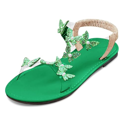 MODSGUE Damen Klassische Sandalen Boho Flache Strandschuhe Elegante Sommerschuhe Strass Sommer Offene Zehen LässigSchmetterling Elastische Sandaletten mit Blockabsatz Freizeitschuhe MODSGUE Damen Klassische Sandalen Boho Flache Strandschuhe Elegante Sommerschuhe Strass Sommer Offene Zehen LässigSchmetterling Elastische Sandaletten mit Blockabsatz Freizeitschuhe von MODSGUE