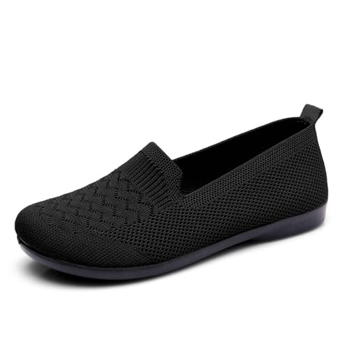 MODSGUE Damen Lässiger Strickstoff Schuhe Waschbar Schnürschuhe mit spitzer Zehenpartie Bequeme Schuhe im Ballettstil Orthopädische für ältere Trainer Bequeme Outdoor MODSGUE Damen Lässiger Strickstoff Schuhe Waschbar Schnürschuhe mit spitzer Zehenpartie Bequeme Schuhe im Ballettstil Orthopädische für ältere Trainer Bequeme Outdoor von MODSGUE