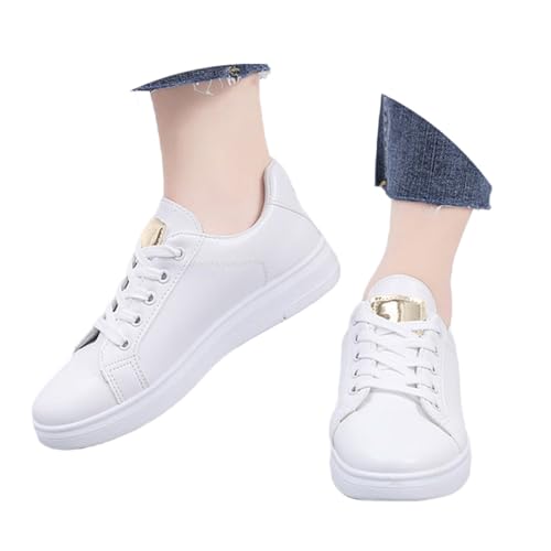MODSGUE Damen Low Cut Sneaker Leichtgewichts Atmungsaktiv Walkingschuhe Damenschuhe Turnschuhe PU Runde Zehe Flache Sport Bequem Basic Winter Freizeitschuhe von MODSGUE