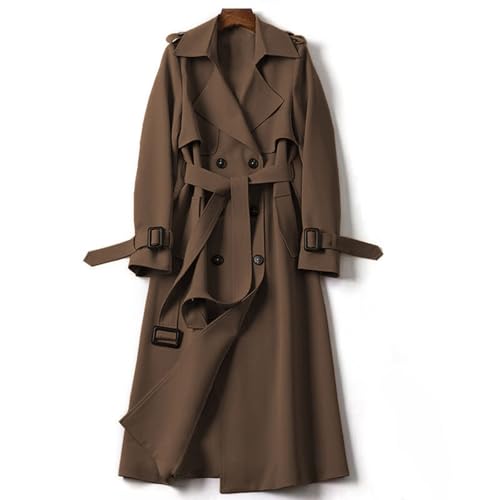 MODSGUE Damen Mantel Trenchcoat Bequem Wintercoat Lockere Mantel Frauen Warm Oberbekleidung Oversize Streetwear Neuartige Outwear Beige von MODSGUE
