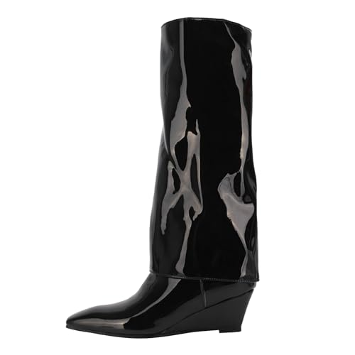 MODSGUE Damen Overknee High Heels Plateau Stiefel Hohe Stiefel Winter Lange Einfarbig Stiefel Mit Reißverschluss Oberschenkel Hohe Bequem Schuhe Stiletto Absatz Lang Boots von MODSGUE
