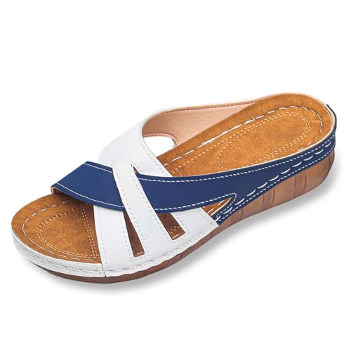 MODSGUE Damen Sandalen Orthopädische Slide Bequeme Breite Füße Plateau Damensandalen Bequeme Slingback Weichen Sohlen Sandaletten Hallux Valgus Strandsandalen Keilabsatz Freizeitschuhe von MODSGUE