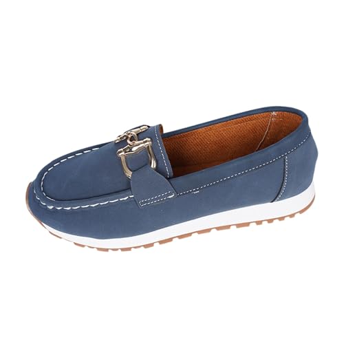 MODSGUE Damen Schuhe Bootsschuhe Vintage Weiches Leder Halbschuhe Sommer rutschfest Loafers Flache Wanderschuhe Freizeit Lauflernschuhe Freizeitschuhe von MODSGUE