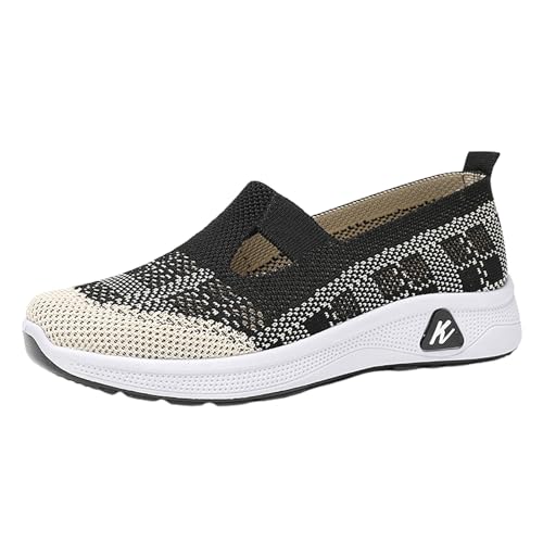 MODSGUE Damen Slip On Sneaker Atmungsaktiv Mesh Leicht Freizeitschuhe Bequeme Turnschuhe Sportschuhe Indoor Outdoor Walking Schuhe Wanderschuhe Modische Fitnessschuhe von MODSGUE