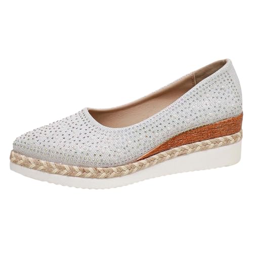 MODSGUE Damen Slipper für Keilabsatz Wedges Geschlossene Sommerslipper-Pumps Schuhe mit Plateau Geschlossen Bequem Hausschuhe Pointed Toe Pumps Hochhackige Abendschuhe von MODSGUE