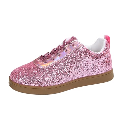 MODSGUE Damen Sneaker Glitzer Glitzer Funkelndem GläNzend Casual Bling Pailletten Konzertschuhe Canvas Low Top SchnüRung Komfortable Gepolsterte Walking FüR Street Wedding Party Night Club von MODSGUE