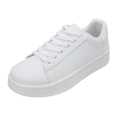 MODSGUE Damen Sneaker PU Leder Unisex Herren Lace-Up Turnschuhe Laufschuhe Sportschuhe Freizeitschuhe Leicht Mode Tennisschuhe Arbeitsschuhe Lässige Basic Einfarbig Wanderschuhe MODSGUE Damen Sneaker PU Leder Unisex Herren Lace-Up Turnschuhe Laufschuhe Sportschuhe Freizeitschuhe Leicht Mode Tennisschuhe Arbeitsschuhe Lässige Basic Einfarbig Wanderschuhe von MODSGUE