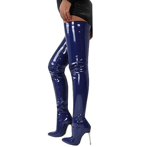 MODSGUE Damen Winterstiefel Basic Overknee Hohe Stiefel Winter Lange Stiefel Langschaft Stiefel Oberschenkel Hohe Stiefel Einfarbig Schuhe Stiletto High Heels Lang Boots von MODSGUE