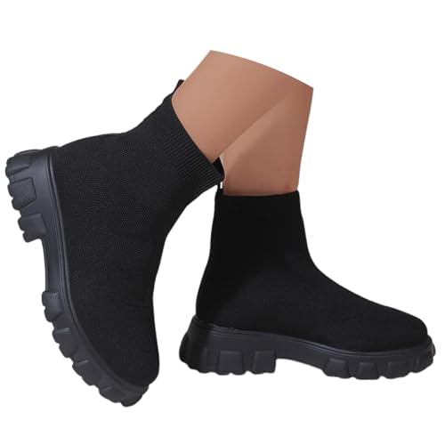 MODSGUE Damen Winterstiefel Kurz Winterschuhe Wasserdicht Warm Gefütterte Schneestiefel Winter Kurzschaft Stiefel Breit Outdoor Bequem Baisc Rutschfeste Stiefel Boots von MODSGUE