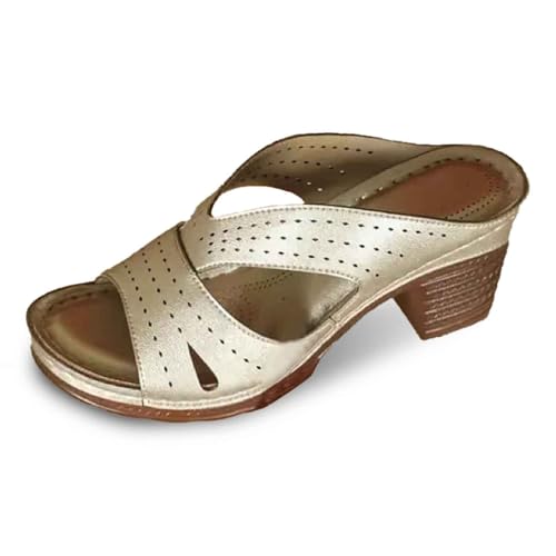 MODSGUE Damen mit Absatz Sandalen Elegant Schlappen Pumps Sommerschuhe mit Blockabsatz Bequeme Casual Orthopädische Basic Sandalen Freizeit Open Toe High Heels Hausschuhe MODSGUE Damen mit Absatz Sandalen Elegant Schlappen Pumps Sommerschuhe mit Blockabsatz Bequeme Casual Orthopädische Basic Sandalen Freizeit Open Toe High Heels Hausschuhe von MODSGUE