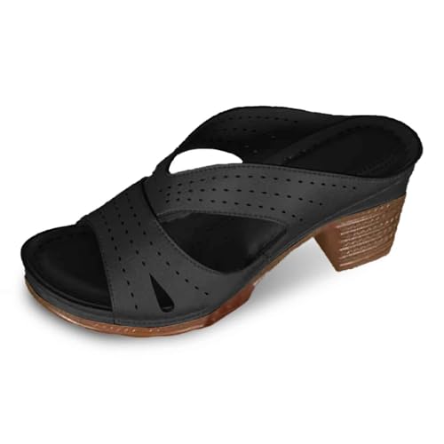 MODSGUE Damen mit Absatz Sandalen Elegant Schlappen Pumps Sommerschuhe mit Blockabsatz Bequeme Casual Orthopädische Basic Sandalen Freizeit Open Toe High Heels Hausschuhe MODSGUE Damen mit Absatz Sandalen Elegant Schlappen Pumps Sommerschuhe mit Blockabsatz Bequeme Casual Orthopädische Basic Sandalen Freizeit Open Toe High Heels Hausschuhe von MODSGUE