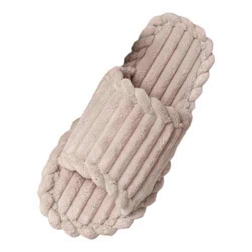 MODSGUE Damenhausschuhe House Slippers Women Home Slippers Pantoffeln Damen Fluffy Winterslippers Schlappen Damen Aesthetic Offener Zehen Kordstoff-Wohnschuhe Hausschuhe von MODSGUE