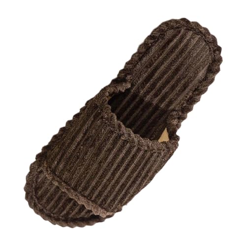 MODSGUE Damenhausschuhe House Slippers Women Home Slippers Pantoffeln Damen Fluffy Winterslippers Schlappen Damen Aesthetic Offener Zehen Kordstoff-Wohnschuhe Hausschuhe von MODSGUE