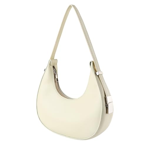 MODSGUE Französische Tasche für Damen, Sommer, reine Farbe, lässige Textur, modische Umhängetasche, Achseltasche Häkeln Für Anfänger Taschen (White, One Size) von MODSGUE