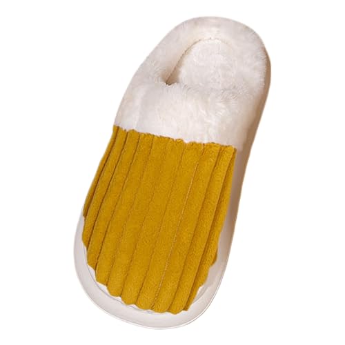 MODSGUE Frauen House Hausschuhe Bequeme Memory Foam Plüsch Schlafzimmer Slip-On Leichte Schuhe Kunstpelz Gefüttert Gestrickte Warme Hausschuhe,Outdoor Anti-Rutsch-Gummisohle Gemütliche von MODSGUE