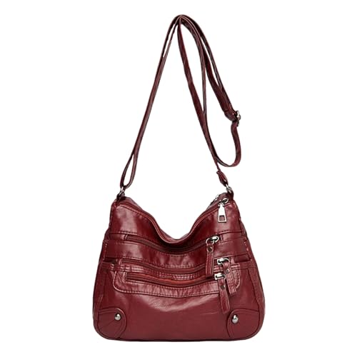 MODSGUE Frauen Taschen Modische Mittlere Mutter Taschen Große Kapazität Schulter Umhängetaschen Casual Frauen Taschen Taschen Umhängetasche Blau (Red, One Size) von MODSGUE